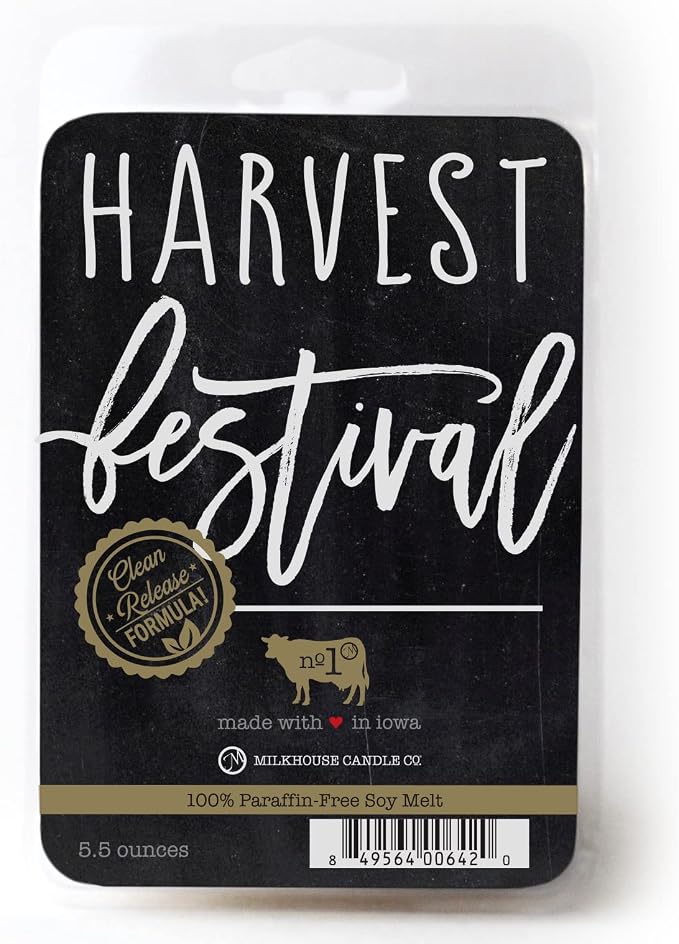 Milkhouse Candle Company Harvest Festival Soy Wax Melts - Cinnamon Stick | Clove | Warm Vanilla Scented - 5.5 oz, Hand-Poured, Premium Fragrance Oil, Made in the USA