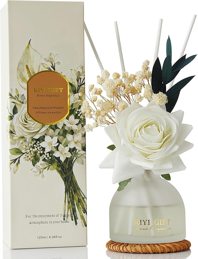 Reed Diffuser Set,4.06 oz Scent Diffuser with 6 Sticks,Home Fragrance,Reed Diffuser for Bathroom Shelf Decor Pear Freesia