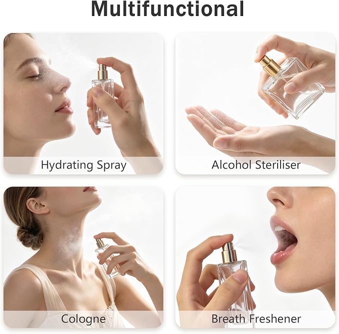 50ml Clear Glass Perfume Sprayer | Refillable, Travel Atomizer