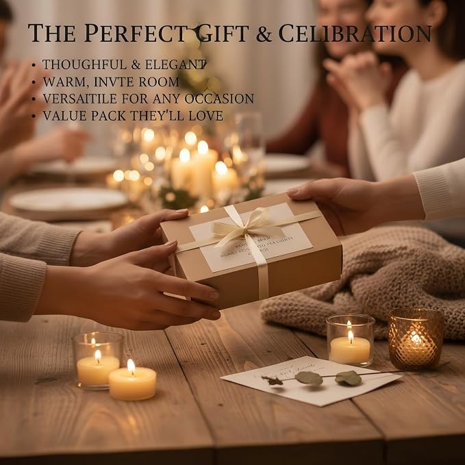 DEVI Jasmine Highly Scented Tea Lights Candles 48 Pack, 5-6 Hours Natural Palm Tea Candles for Home Scented, Small Tealight Votives with Essential Oils