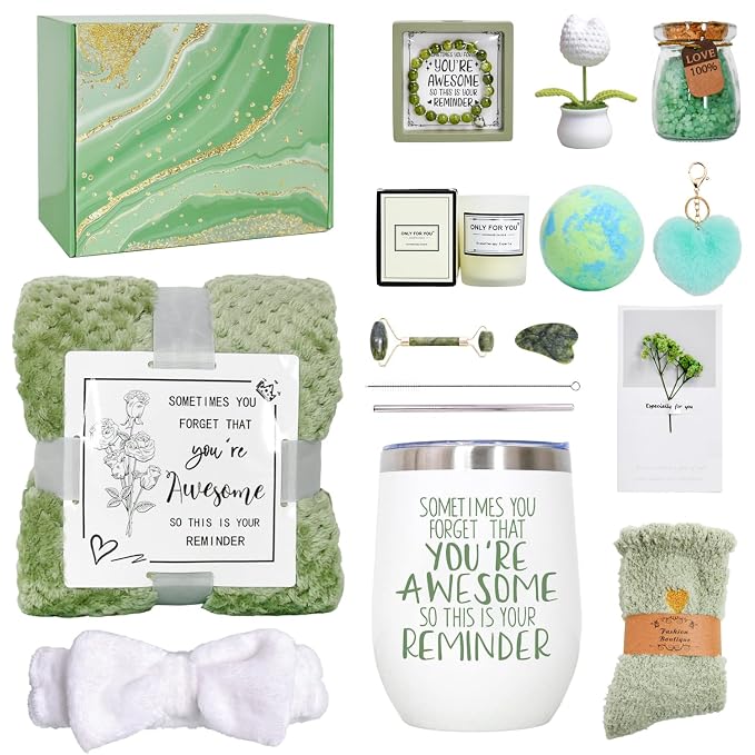 Self Care Gifts for Women, 16pcs Gift Baskets for Women Relaxing Spa Gifts Birthday Gift for Mom Care Package Valentines Day, Mothers Day, Christmas for Her Girlfriend Sister Wife
