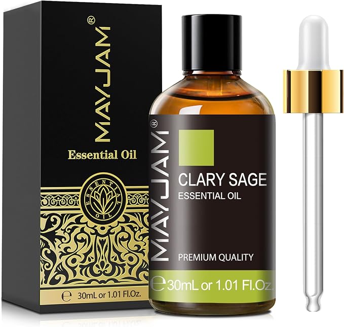Clary Sage Essential Oil 30ML/1.01FL.OZ, MAYJAM Premium Clary Sage Oil Essential Oils with Glass Dropper, Great for Aromatherapy Diffuser and Candle Making