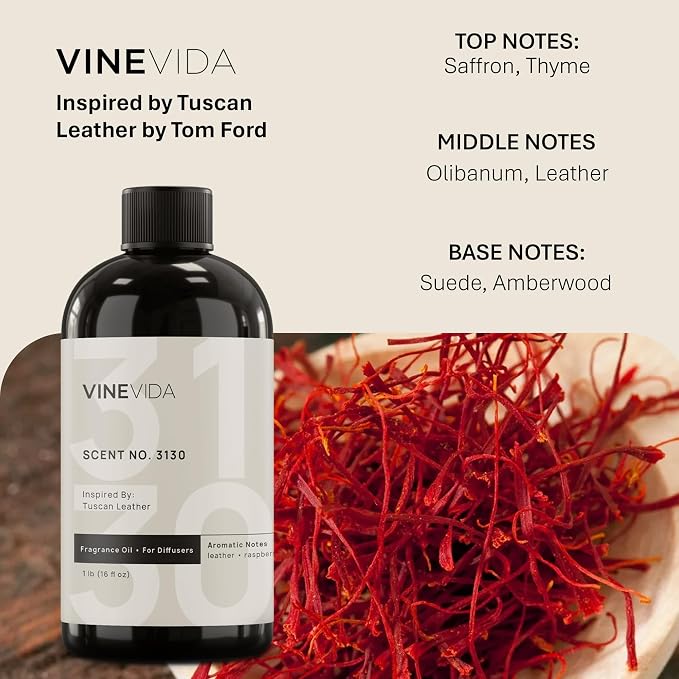 VINEVIDA [16 Oz] Inspired by: Tuscan Leather; Diffuser Oil Refill | Premium Scent Diffuser Oil for Home | Non-Toxic Fragrance