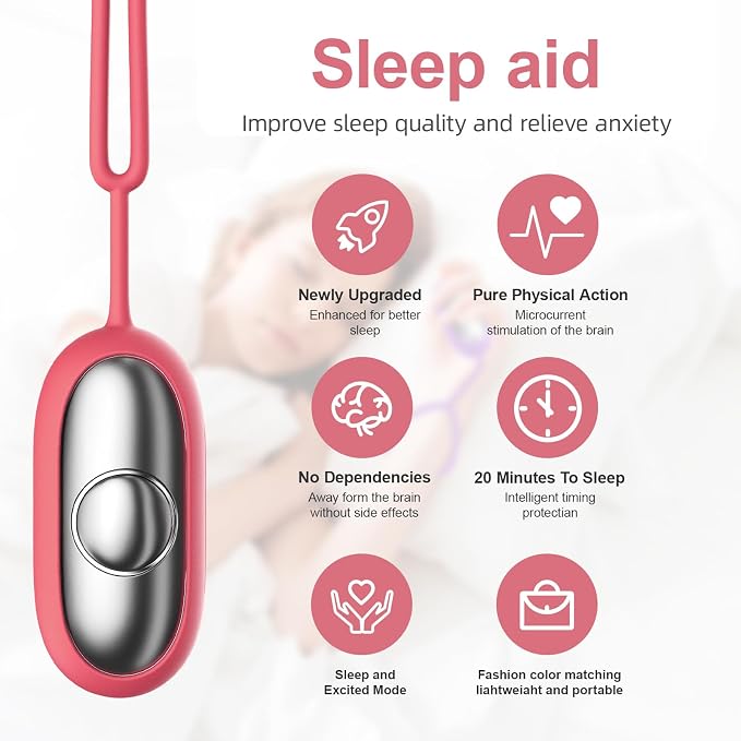 Handheld Relaxation Device – Dual-Mode Gentle Pulse Wellness Tool for Adults & Kids, Portable Sleep Device, Supports Calm Focus & Better Rest, USB-C Rechargeable (Pink)