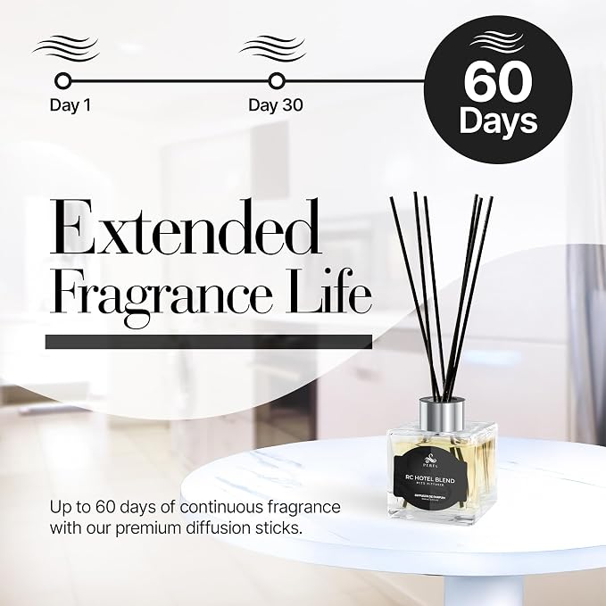 Reed Diffuser Set 100ml - Inspired by Luxury Hotel Diffuser Oil - Bathroom Decor Long Lasting Scent - Home Decor for Shelf, Bedroom, Living Room, and Workspace - Ritze Karlten Inspired Scent by Perfa
