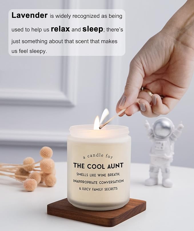 Cool Aunt Lavender Candle Gifts: Funny New Aunt Birthday Gifts from Niece Nephew Best Aunty Ever Christamas Day Gift 7oz