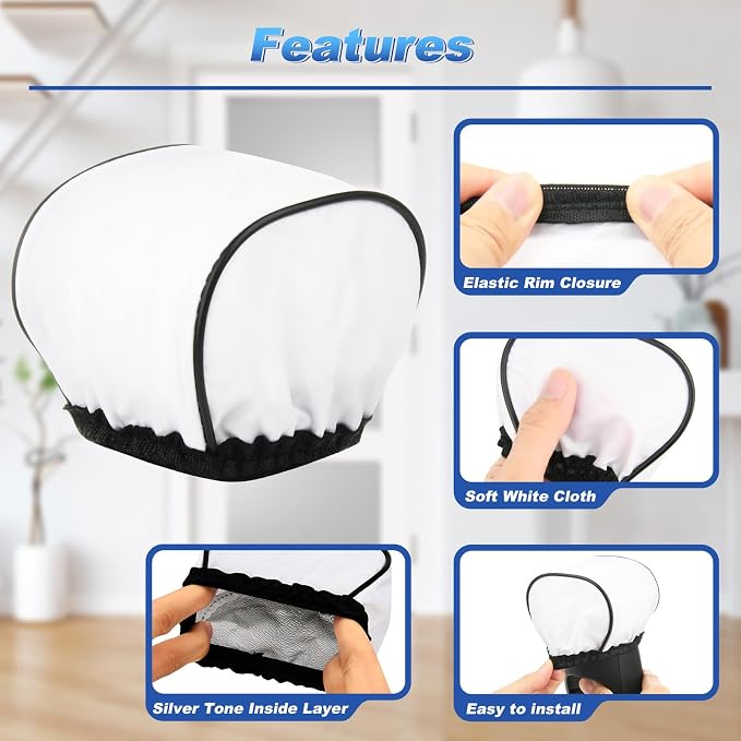 Cosmos 2 Pcs Camera Bounce Flash Diffuser Cover Speedlite Soft Diffuser Cap Mini Flash Sleeves for Camera Speedlight Flash Compatible with Most DSLR Camera Flash Bounce Flash Reflector