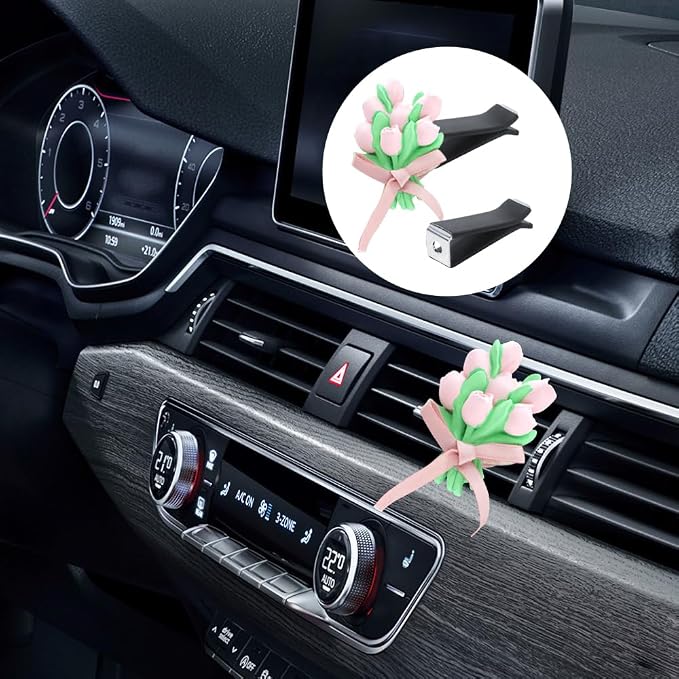 AOCISKA 20 Pieces Square Head Car Vent Clips,Car Auto Air freshener Outlet Clips Car Diffuser Vent Clip,Car Outlet Perfume Clips Auto Air Conditioner Clips, Air Freshener Vent Clips