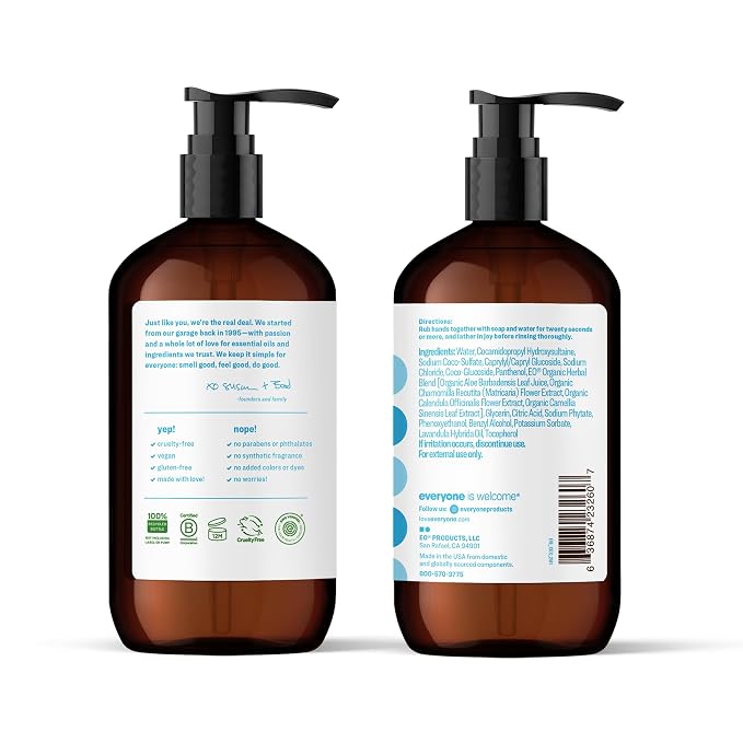 Everyone Liquid Hand Soap, 12.75 Ounce (Pack of 3), Unscented, for kitchen and bathroom