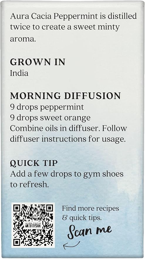 Aura Cacia Peppermint Essential Oil, Boxed 0.25 fl. oz.