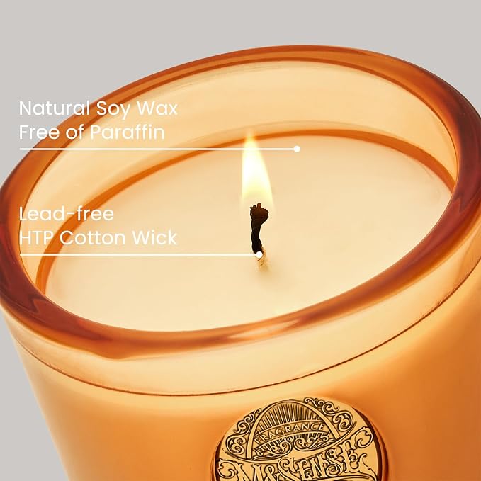 M&SENSE Natural Soy Candle | Pumpkin Apple Pie & Orange | 9.2 oz, 50H Burn Time | Luxury Scented Candle for Relaxation, Gifting, Home Décor | Ideal for Bedroom, Office, Party Ambiance