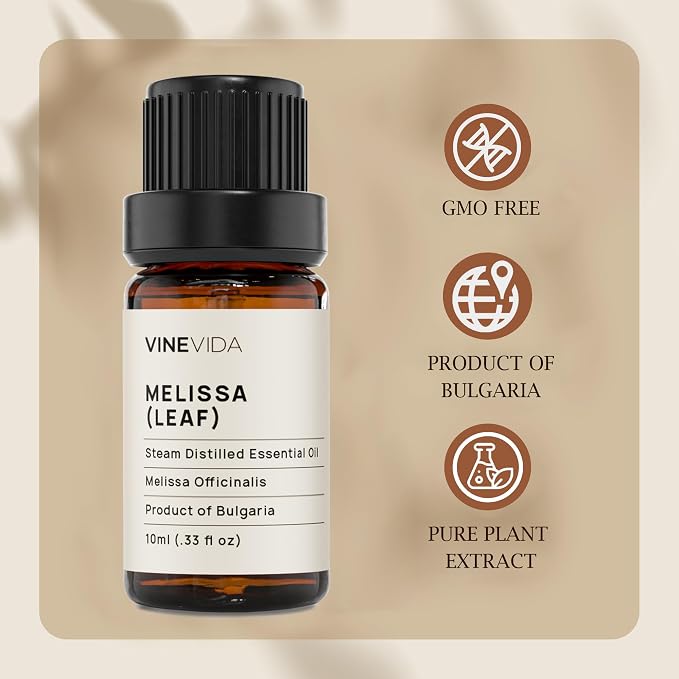VINEVIDA Melissa Leaf Essential Oil 10 mL - Pure, Undiluted