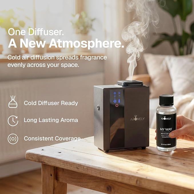 AROMELY My Way Diffuser Oil Blend | Luxury Home Fragrance Oil for Diffusers | Inspired by 1 Hotel | Signature Scent with Notes of Leather, Cardamom, Lemon, Cedarwood, Iris & Amber | 150ml