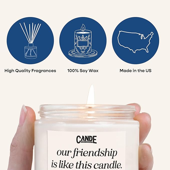 Scented Soy Wax Candle for Home, Luxury Scented Soy Jar Candle, Hand Poured in The USA, Highly Scented & Long Lasting for Home, Mom, Women, Birthday Gift (Pink Sugar)
