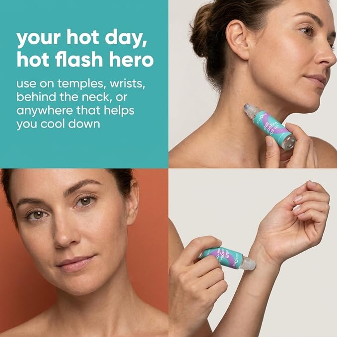plusOne Chill Cooling Roll-On – Instant Hot Flash Support with Peppermint, Menthol & Ashwagandha – Aromatherapy Essential Oil Blend for Cooling Refreshment - 0.33 fl oz (2 Pack)