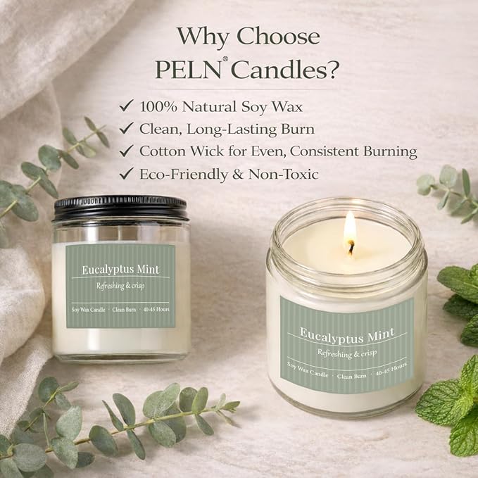 Scented Candles Gift Set,6 Pack Spring Summer Soy Wax Aromatherapy Candles,Lemon Verbena,Coconut Lime,Sea Salt Breeze, Citrus Basil, Eucalyptus Mint & Cherry Blossom