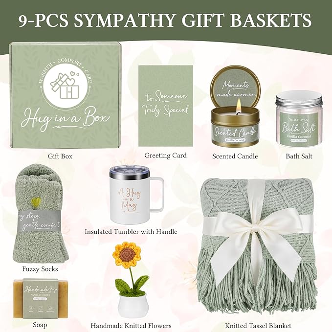 Get Well Gifts for Women After Surgery, Sending Sunshine Relaxing Gift Baskets for Mom Women Her Best Friend Wife Daughter Birthday Gifts Self Care Kit, Get Well Soon Spa Basket Care Package
