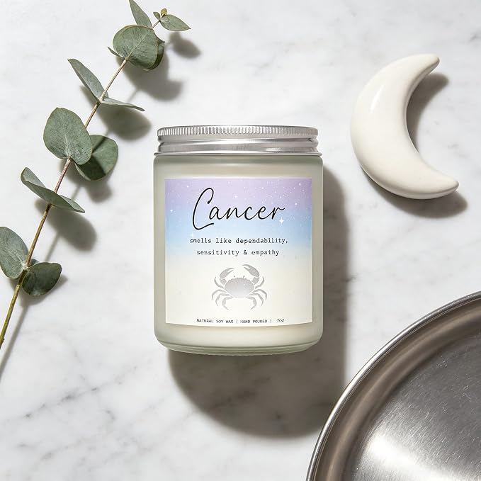 Cancer Candle, Cancer Gifts for Women, Thoughtful Get Well & Sympathy Gifts, Perfect Presents for Birthday - Lavender & Eucalyptus Soy Wax Scented Candle, 7OZ