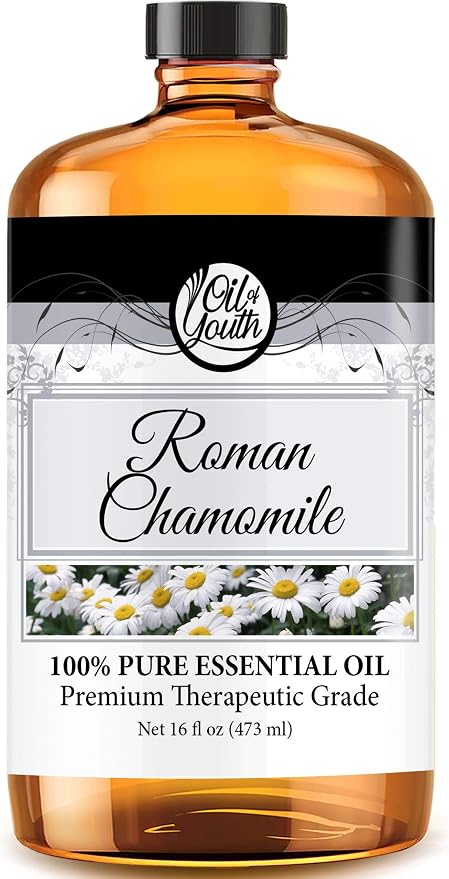 Oil of Youth - 16oz Roman Chamomile Essential Oil - Pure Therapeutic Grade Oil for Aromatherapy, Diffuser, Stress Ease - Chamomile Oil for Skin Therapy