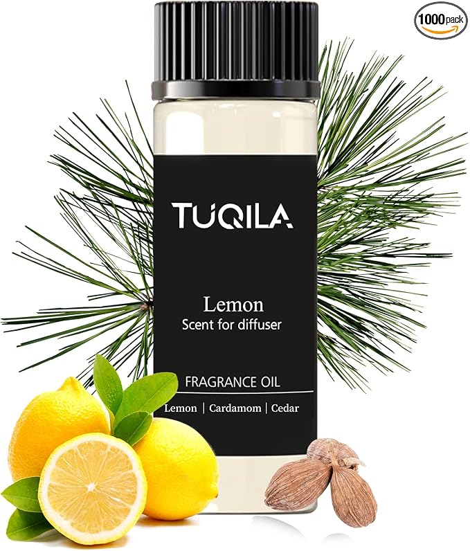 Lemon Essential Oil 20ML Sampler- Aromatherapy Scented Oils for Waterless Diffuser, Note Ginger Spice Oils Uplifting Citrus Cedar Hotel Aroma Scent for Home, Office, Car