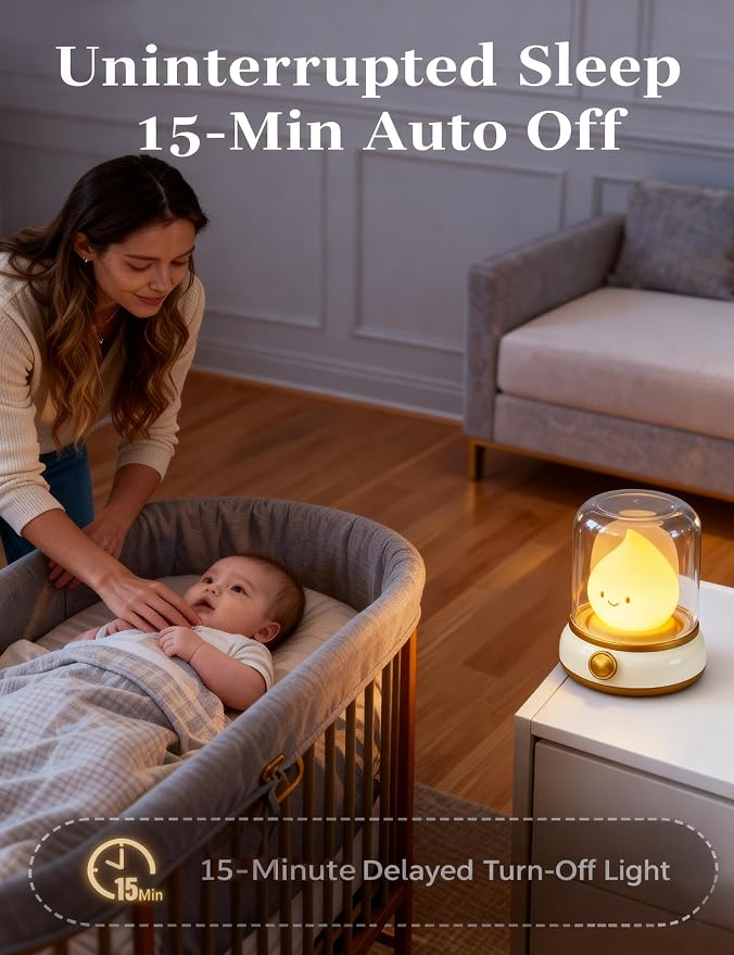 Ghost Campfire Night Light for Bedtime, Cute Kerosene Lamp, Rechargeable Portable Bedtime Small Read Lamp, Dimmable, Timer, Cute Light for Kids, Toddlers, Teens