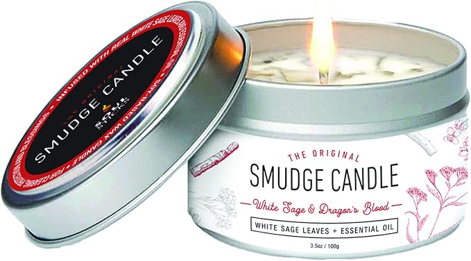 SOUL STICKS Smudge Candle for Cleansing House, Meditation, Chakra Healing, Aromatherapy | 3.5 Ounce Smudge Candle for Spiritual Cleansing (White Sage & Dragon's Blood)