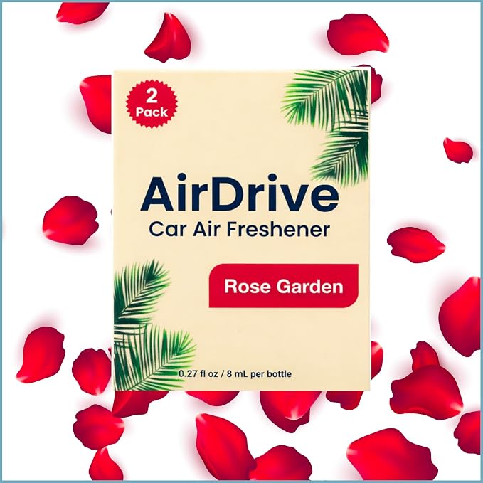 Car Air Freshener Floral Rose Garden 2 Pack Hanging Air Freshener Diffuser, Cute Car Accessories Air Freshner for Women & Men Gift Non-Toxic Car Scent Long Lasting Oil Diffuser Made in USA