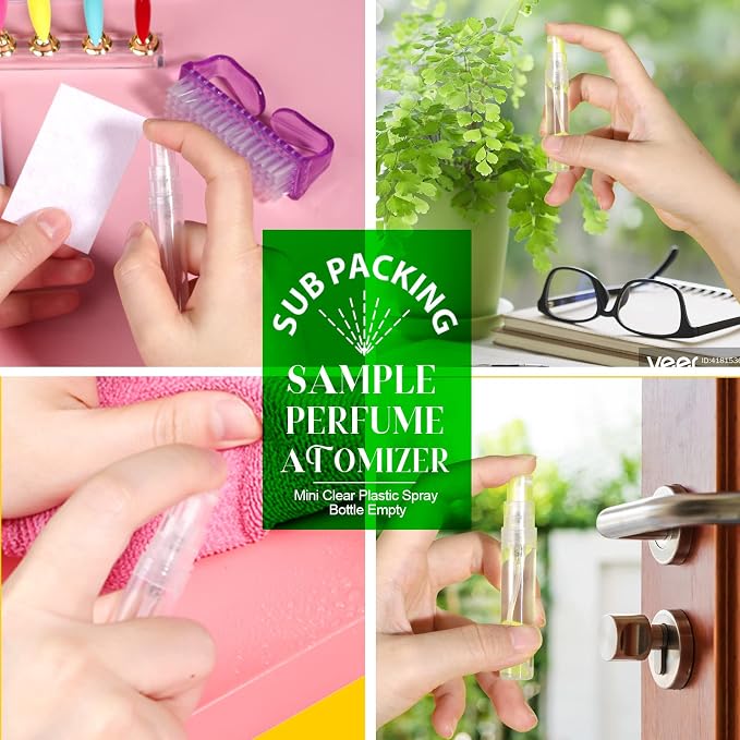 Teenitor Mini Spray Bottle 20Pcs, Perfume Travel Refillable 5ml Spray Bottle Perfume Bottle, Fine Mist Mini Perfume Atomizer, Plastic Perfume Bottles Empty
