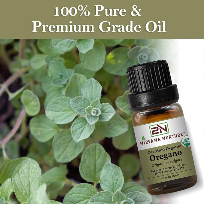 Oregano Essential Oil, USDA Certified Organic, 100% Pure Undiluted, Aromatherapy Oil for Diffuser, Hair & Skin Care
