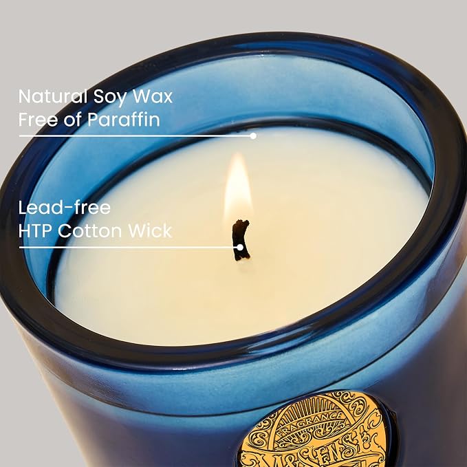M&SENSE Natural Strong Summer Soy Candle | Peace & Blue | 9.2 oz, 50H Burn Time | Luxury Scented Candle for Relaxation, Gifting, SPA