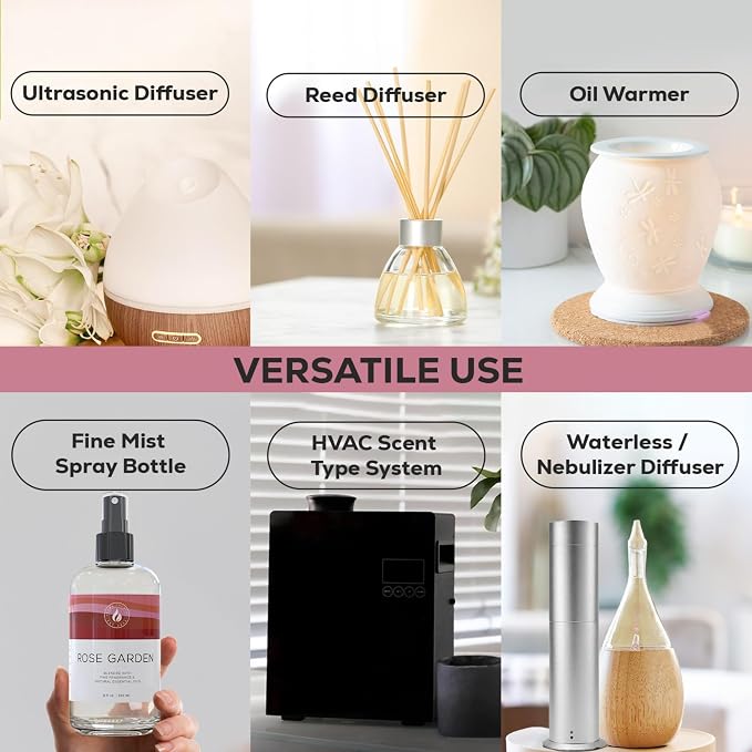 Aroma Country Rose Garden Diffuser Oil - Luxury Essential Oils for Diffuser Refill & Air Freshener Room Spray - Long-Lasting & Natural Home Fragrance, Scented Oil for Diffusers (8.5 Fl. oz)