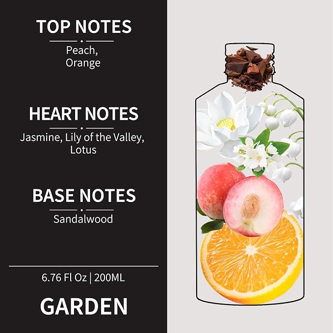 Hotel Scents Garden 6.76 Fl Oz (200 ml), Home Luxury Aroma,Hotel Fragrance Diffuser Oil,Hotel Diffuser Oil for Aromatherapy, Bigger Bottle, Bolder Aroma, Longer Lasting