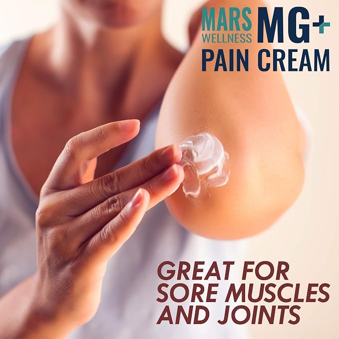 Mars Wellness MG+ Magnesium Cream Pain Relief - Extra Strength Magnesium and Arnica Cream - 4 OZ Tub - Neuropathy, Muscle Pain, and Leg Cramps Relief - 5 Pack