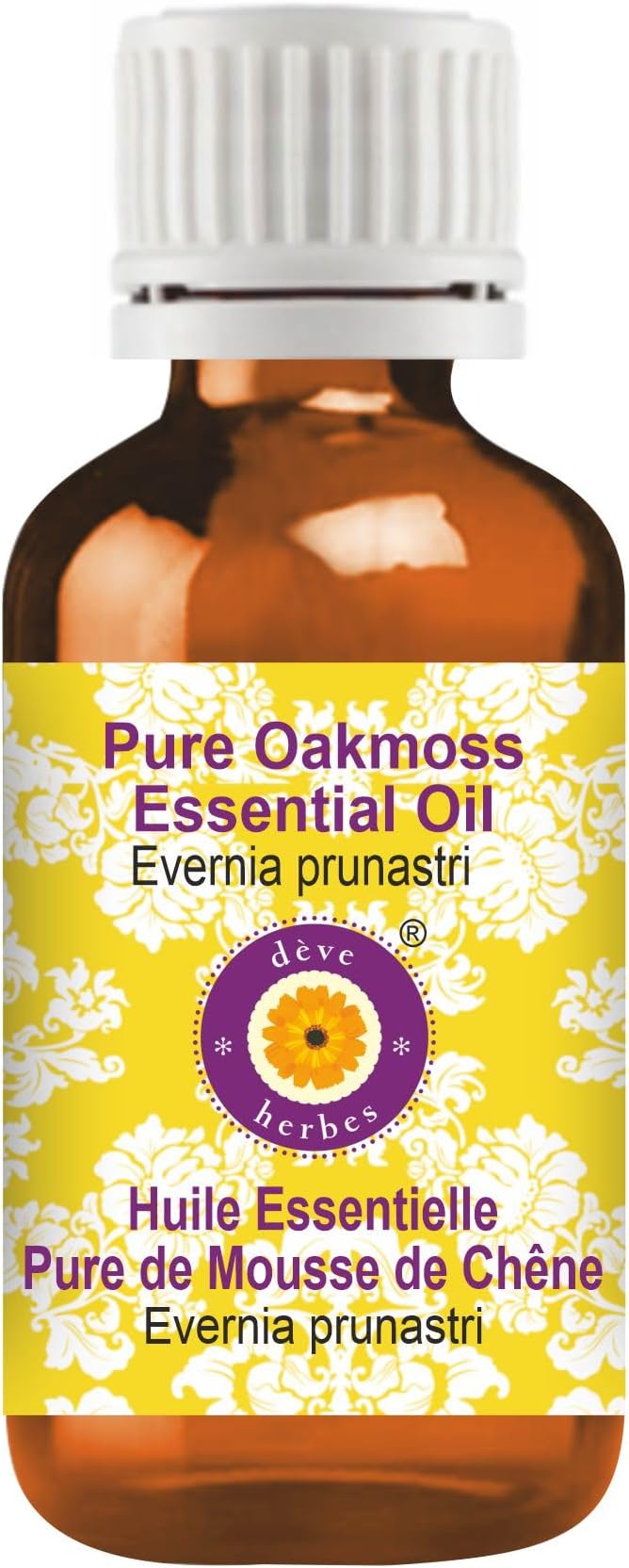 Deve Herbes Pure Oakmoss Essential Oil (Evernia prunastri) Steam Distilled 50ml (1.69 oz)
