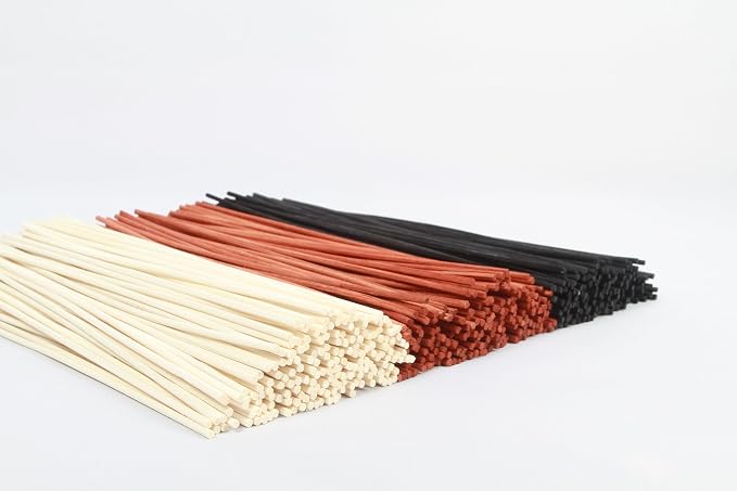 120PCS Reed Diffuser Sticks 7.5in/19CM Replacements Sticks for Home,SPA (Black and Orange and Natural)