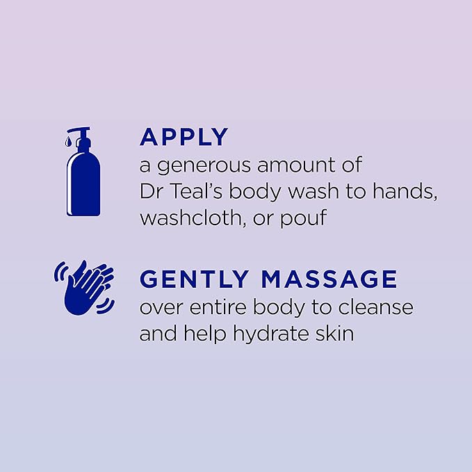 Dr Teal's Sleep Body Wash with Pure Epsom Salt, Melatonin, Lavender & Chamomile Essential Oil Blend, 24 fl oz (Pack of 2)