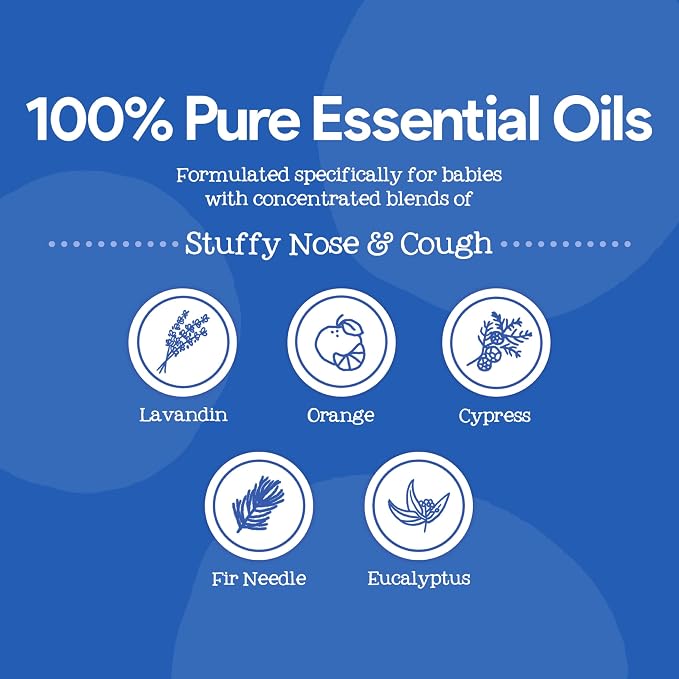Oilogic Stuffy Nose and Cough Vapor Bath Relief for Babies & Toddlers, Essential Oil Breathe Blend - Pediatrician & Dermatologist Tested Formula Naturally Soothes with Essential Oils- 266ml (9 fl oz)