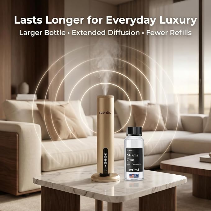 Scentia Miami One (My Way) Diffuser Oil Refill – Hotel Fragrance Oil Inspired by 1 Hotel Miami Beach – 120 mL – Lemon, Sandalwood & Cedar Long-Lasting Scent for Ultrasonic & Waterless Diffusers