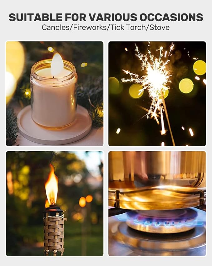 RONXS Electric Lighter, Candle Lighters USB Rechargeable Arc Lighter with Hanging Hook, LED Battery Display Long Lighters for Candle Grill BBQ Home Outdoor