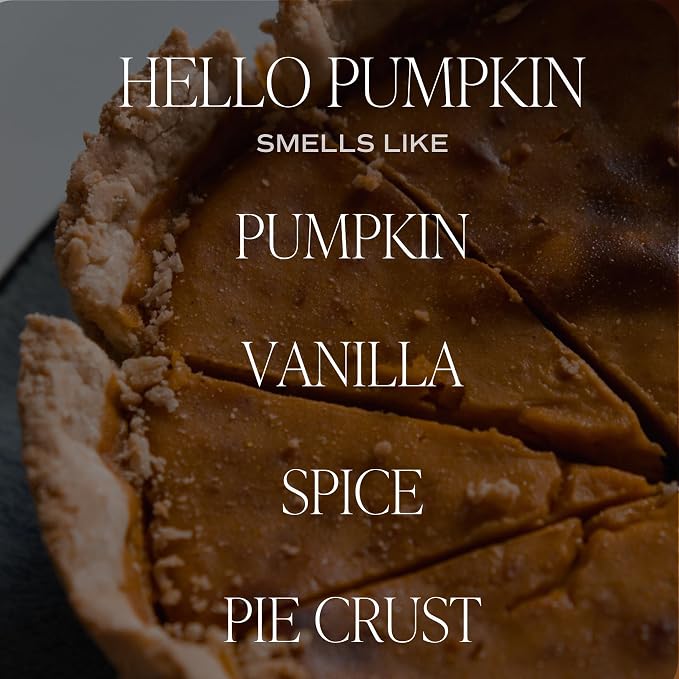 Sweet Water Decor Hello Pumpkin Candle - Fall Soy Candles with Pumpkin, Warm Spices, Vanilla and Buttery Pie Crust - Pumpkin Candles for Home with 40 Hours Burn Time - 9Oz Black Lid Amber Jar Candle