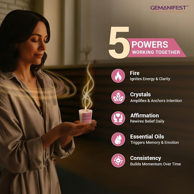Pregnancy Gifts for Expecting Mom Manifestation Candle for Pregnant Women, Relaxing Candles Stress Relief Pregnancy, Valentine's Gift for Her/Him, Women's Wellness