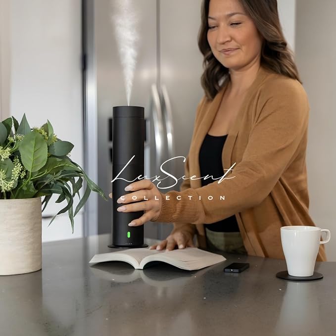 Wireless Aroma Diffuser with 120mL Iconic Scent Oil Included - for up to 1000sq. ft Coverage - Hotel Scent Diffuser - Remote Control - Home Luxury Essential Oil Diffuser - Aromatherapy