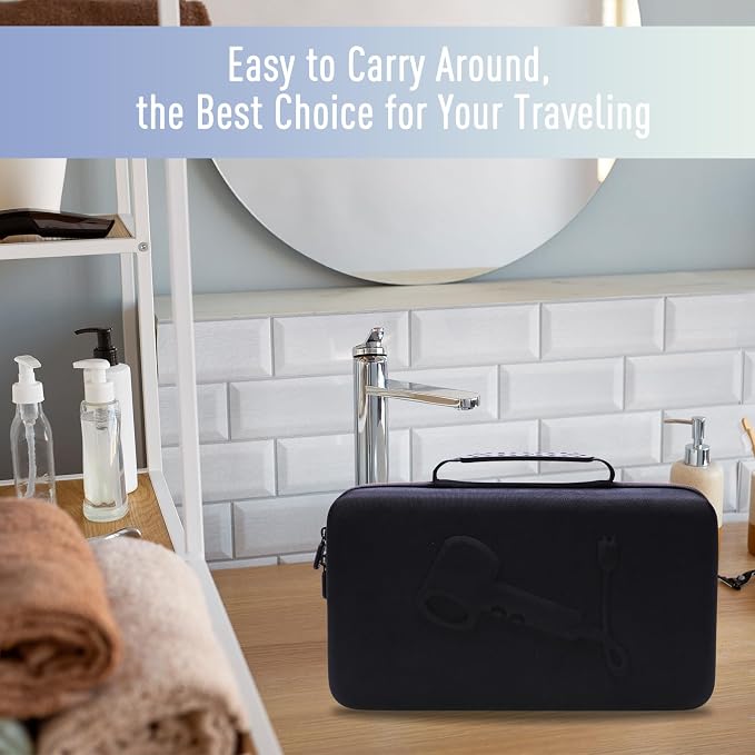 L LTGEM Hair Dryer Case Compatible with Dyson Supersonic Hair Dryer, Laifen SE/SE Lite, Slopehill 1902, Cosy Companions ZCY883, Wavytalk Blow Dryer Cases, Blow Dryer Storage Cases, Black(Case Only)