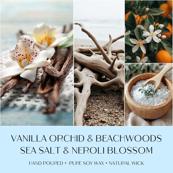 Summer Scented Candles Gifts for Women, Soy Candle Gift Set, 2 Pack Fresh Summer Aromatherapy Candles for Relaxing & Home Decor