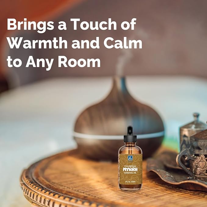 GM Gumili Myrrh Essential Oil 2 Oz, 100% Pure Natural Myrrh Oil for Diffuser, Skin, Hair, Body & Face, Massage, DIY & Home Use
