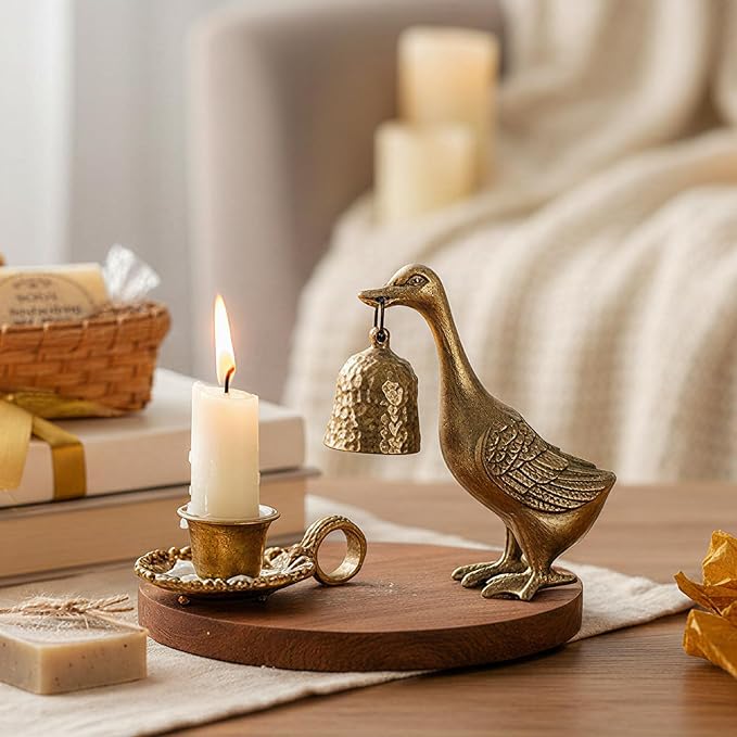 NIKKY HOME Gold Candle Snuffer, Vintage Duck Decor Candle Extinguisher, Decorative Metal Wick Flame Snuffer Accessory