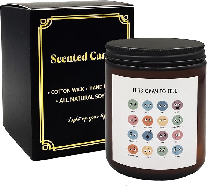Mancheng-zi Mental Health Scented Candles - Therapist & Counselor Gifts - Calm Room Decor - It is Okay to Feel Candle Gifts