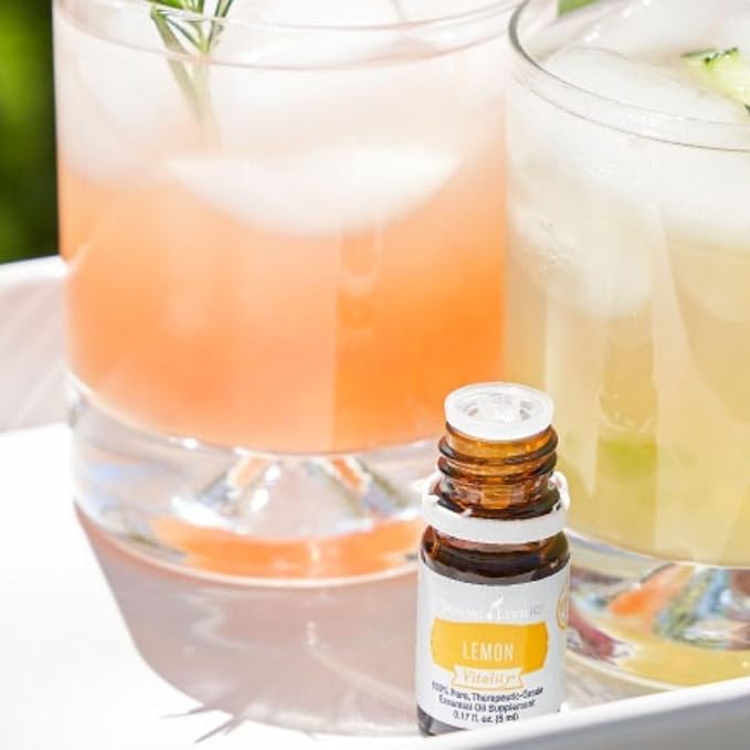 Young Living Lemon Vitality Essential Oil | 5 ml | Bright Citrus Flavor for Cooking, Baking & Beverages | Culinary Essential Oil for Tea, Desserts & Recipes | Seed to Seal Quality