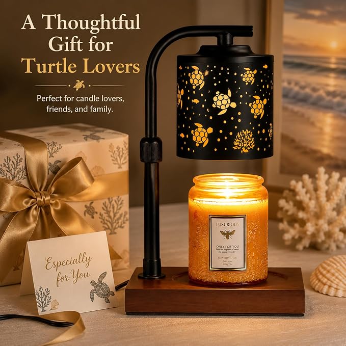 Candle Warmer Lamp with Adjustable Height Dimmable for New Home Decor Electric Candle Warmer for Jar Candles Birthday Gifts for Women Mom(Sea Turtle)