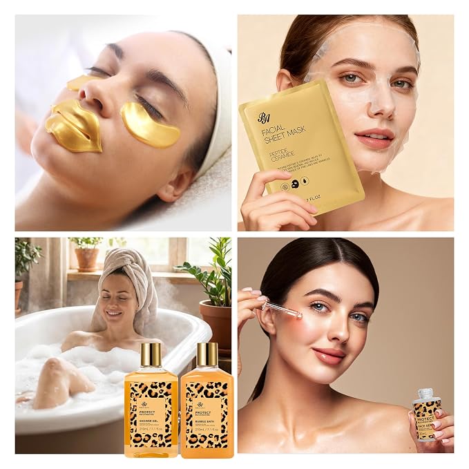 25 Pcs Mother's Day Gift, Honey & Almond Bath & Body Gift Set for Women, Hydrating Skin Care Kit, Spa Gift, Cosmetic Bag, Necklace, Anniversary, Christmas, Birthday, Valentines, Wife